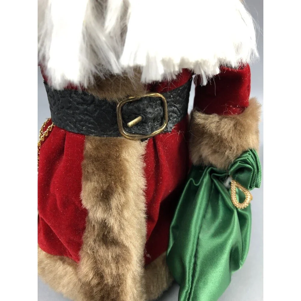 Santa Claus Figure Christmas Tree Topper Bottle Brush 8” Holiday Decor Gift